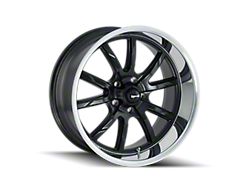 Ridler 650 Matte Black with Polished Lip Wheel; 18x8 (94-98 Mustang)