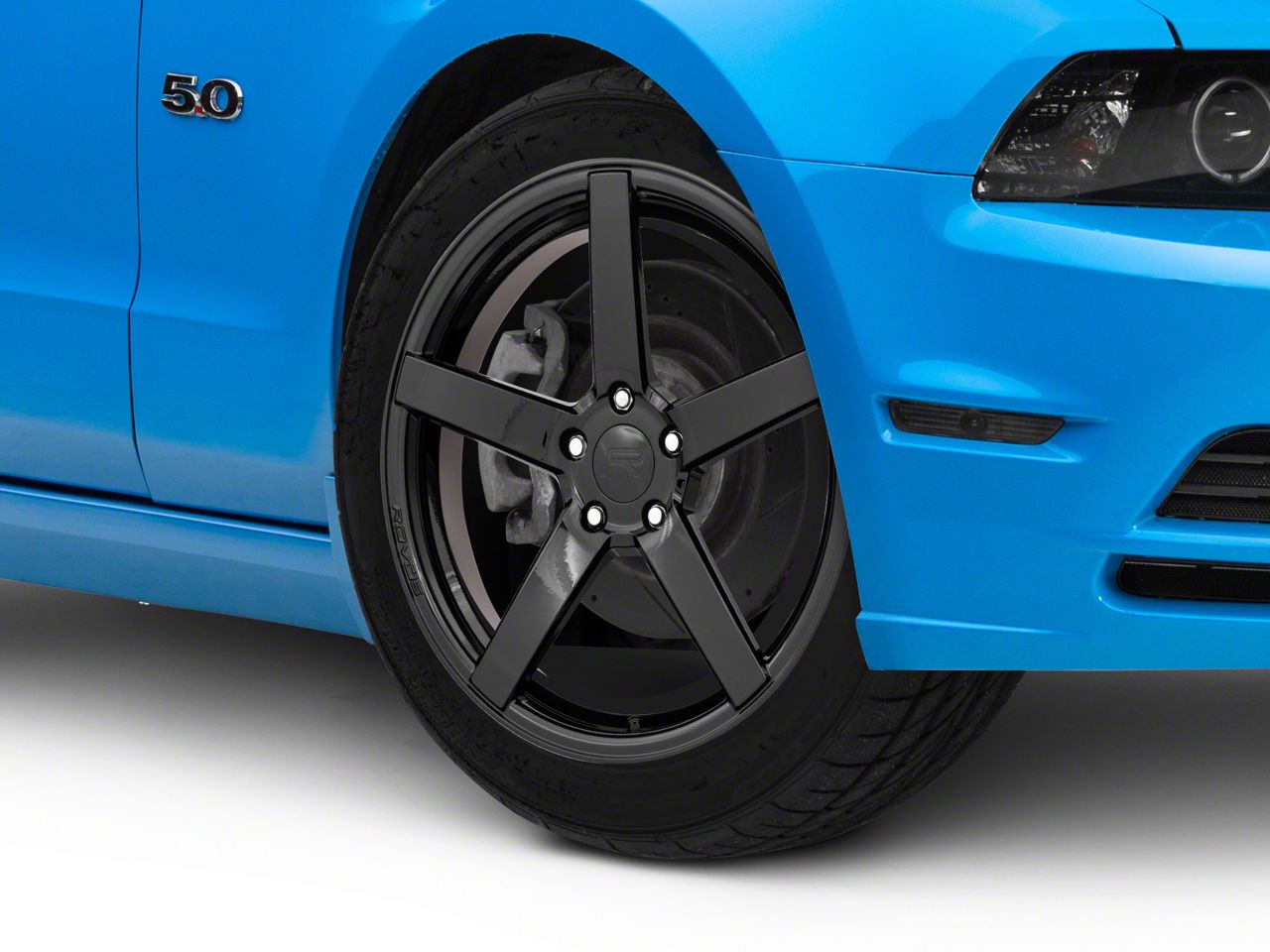 Rovos Wheels Mustang Durban Gloss Black Wheel; 19x8.5; 35mm Offset 