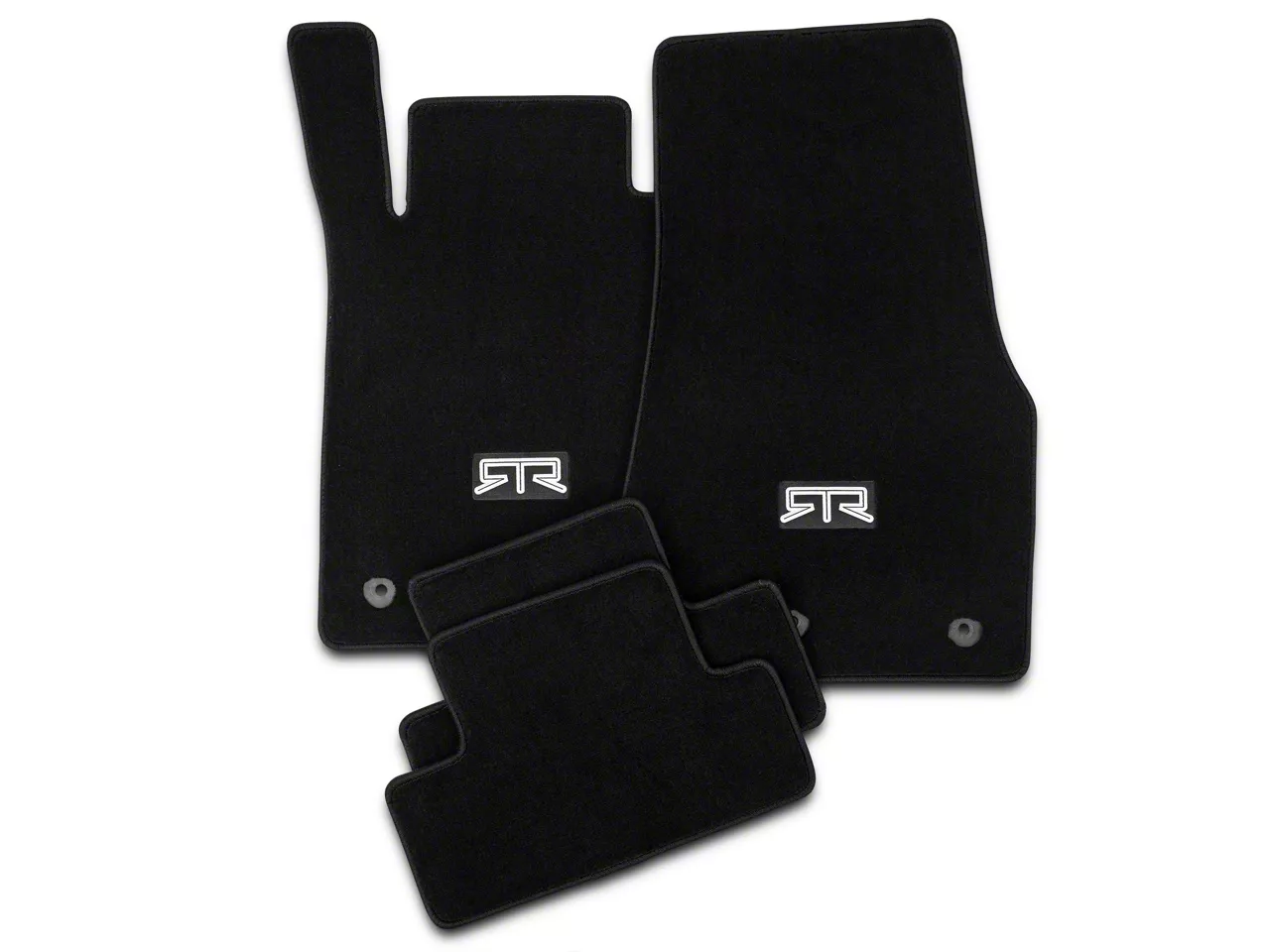 RTR Mustang Front and Rear Floor Mats with RTR Logo; Black FF118201 (13 ...