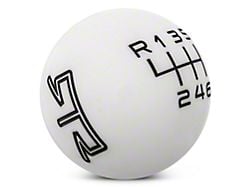 RTR 6-Speed Shift Knob; White/Black (11-14 Mustang GT, V6)