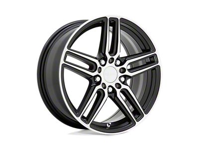 RUFF Nitro Gloss Black with Machined Face Wheel; 17x7.5 (05-09 Mustang GT, V6)