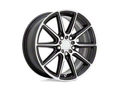 RUFF Throttle Gloss Black with Machined Face Wheel; 17x7.5; 38mm Offset (05-09 Mustang GT, V6)