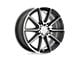 RUFF Throttle Gloss Black with Machined Face Wheel; 17x7.5 (05-09 Mustang GT, V6)