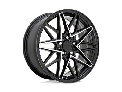 RUFF Clutch Gloss Black with Machined Face Wheel; 18x8 (10-15 Camaro, Excluding ZL1)