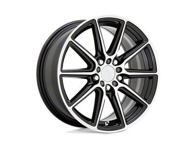 RUFF Throttle Gloss Black with Machined Face Wheel; 17x7.5 (10-14 Mustang GT w/o Performance Pack, V6)