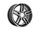 RUFF Nitro Gloss Black with Machined Face Wheel; 17x7.5 (15-23 Mustang GT w/o Performance Pack, , V6)