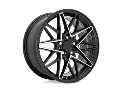 RUFF Clutch Gloss Black with Machined Face Wheel; 18x8 (99-04 Mustang GT, V6)