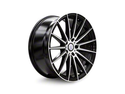 Sapphire Luxury Alloys SX03 Gloss Black with Machined Face Wheel; 22x9; 20mm Offset (11-23 RWD Charger, Excluding Widebody)