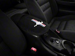 Center Console Cover with Running Pony Logo; Black (94-04 Mustang)