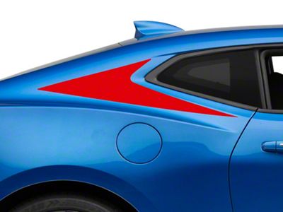 SEC10 Sail Panel Decals; Red (10-24 Camaro Coupe)