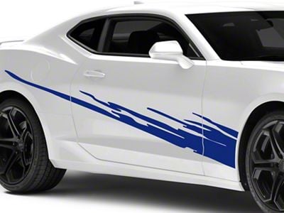 SEC10 Side Splash Decals; Blue (10-24 Camaro)