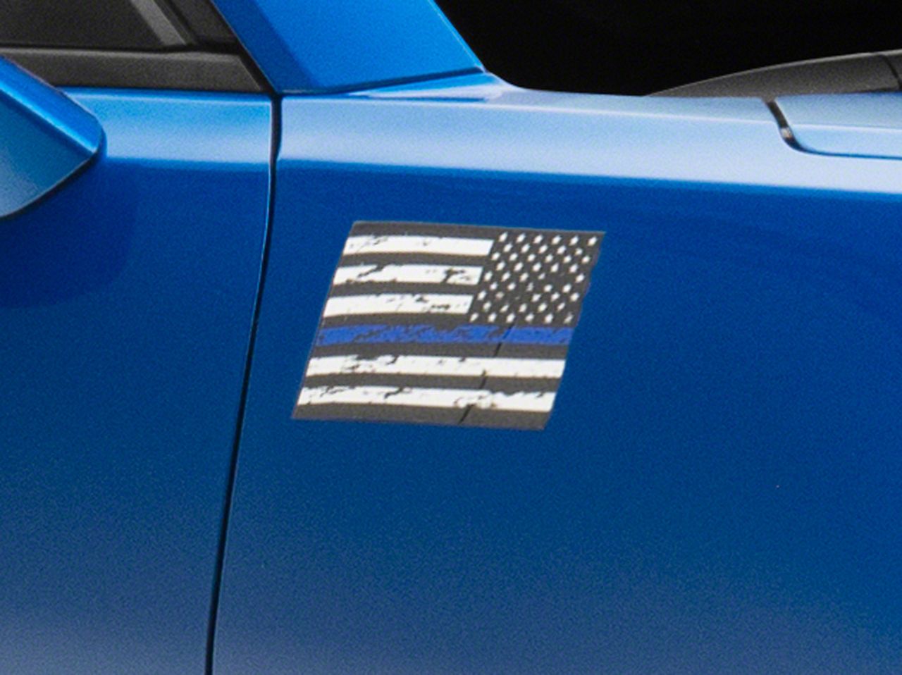 SEC10 Camaro Small Distressed Flag Decals; Blue Line 431198 (Universal ...