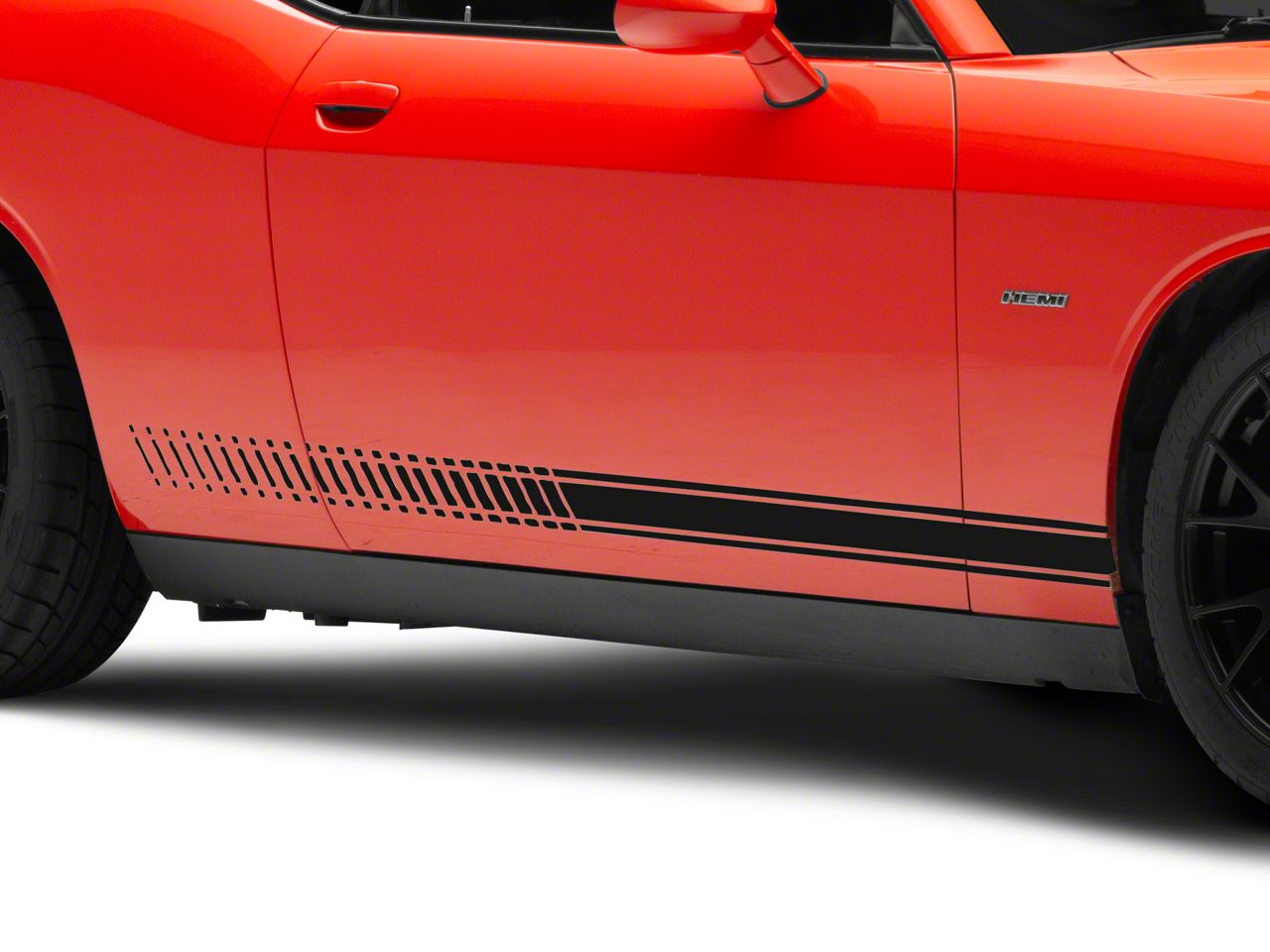 SEC10 Challenger Dashed Rocker Stripes; Gloss Black 431181 (Universal ...