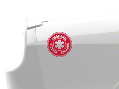 SEC10 Emotional Support Vehicle Decal; Red (Universal; Some Adaptation May Be Required)