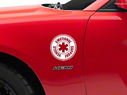 SEC10 Emotional Support Vehicle Decal; White (Universal; Some Adaptation May Be Required)