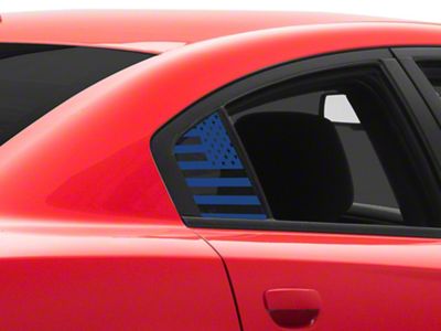 SEC10 Flag Quarter Window Decals; Blue (06-23 Charger)