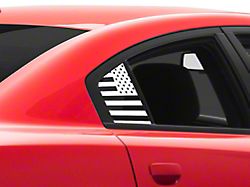 SEC10 Flag Quarter Window Decals; White (06-23 Charger)