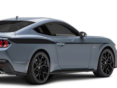 SEC10 Arrow Stripes; Gloss Black (24-25 Mustang Fastback)