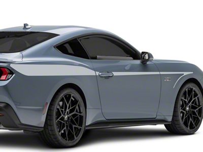 SEC10 Arrow Stripes; Silver (15-23 Mustang Fastback)