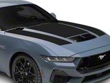 SEC10 Dark Horse Style Hood Decals; Matte Black (24-25 Mustang)