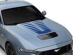 SEC10 Dashed Hood Decal; Blue (2024 Mustang)