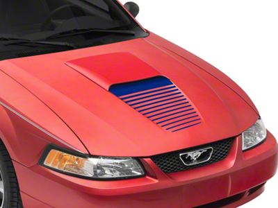 SEC10 Dashed Hood Decal; Blue (99-04 Mustang)