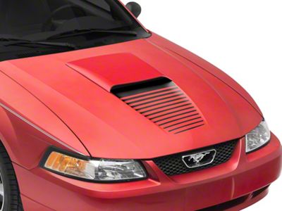 SEC10 Dashed Hood Decal; Gloss Black (99-04 Mustang)