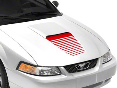 SEC10 Dashed Hood Decal; Red (99-04 Mustang)