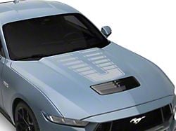 SEC10 Dashed Hood Decal; Silver (24-25 Mustang)