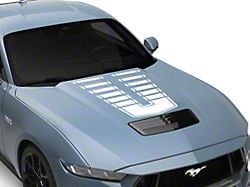 SEC10 Dashed Hood Decal; White (2024 Mustang)