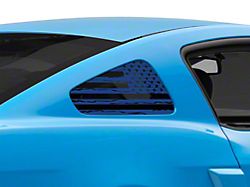 SEC10 Distressed Flag Quarter Window Decals; Blue (10-14 Mustang Coupe)