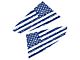 SEC10 Distressed Flag Quarter Window Decals; Blue (15-24 Mustang Fastback)