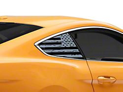 SEC10 Distressed Flag Quarter Window Decals; Etched (15-24 Mustang Fastback)