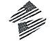 SEC10 Distressed Flag Quarter Window Decals; Gloss Black (15-24 Mustang Fastback)