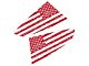 SEC10 Distressed Flag Quarter Window Decals; Red (15-24 Mustang Fastback)