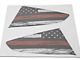 SEC10 Distressed Flag Quarter Window Decals; Red Line (2024 Mustang Fastback)
