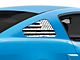 SEC10 Distressed Flag Quarter Window Decals; White (10-14 Mustang Coupe)