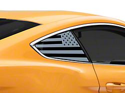 SEC10 Flag Quarter Window Decals; Etched (15-24 Mustang Fastback)