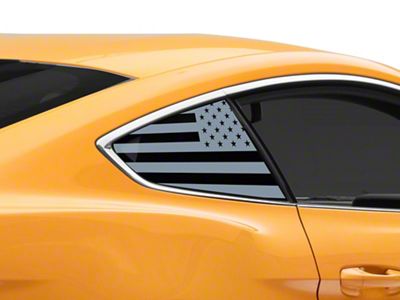 SEC10 Flag Quarter Window Decals; Etched (15-24 Mustang Fastback)