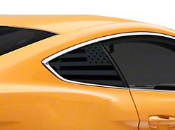 SEC10 Flag Quarter Window Decals; Gloss Black (15-24 Mustang Fastback)