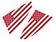 SEC10 Flag Quarter Window Decals; Red (15-24 Mustang Fastback)