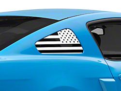 SEC10 Flag Quarter Window Decals; White (10-14 Mustang Coupe)