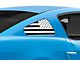 SEC10 Flag Quarter Window Decals; White (10-14 Mustang Coupe)