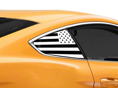 SEC10 Flag Quarter Window Decals; White (15-24 Mustang Fastback)