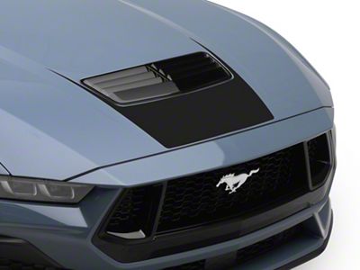 SEC10 Forward Hood Decal; Gloss Black (2024 Mustang GT, Dark Horse)
