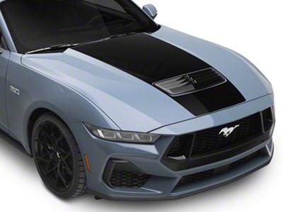 SEC10 Full One-Piece Hood Decal; Matte Black (2024 Mustang GT, Dark Horse)