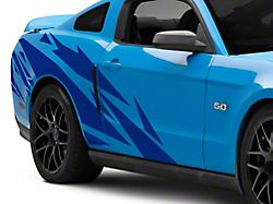 SEC10 Geometric Side Graphics; Blue (10-14 Mustang)