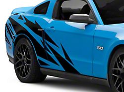 SEC10 Geometric Side Graphics; Gloss Black (10-14 Mustang)