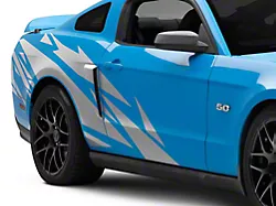 SEC10 Geometric Side Graphics; Silver (10-14 Mustang)