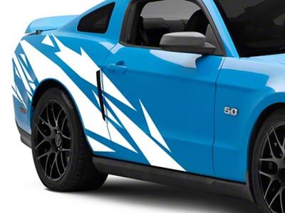 SEC10 Geometric Side Graphics; White (10-14 Mustang)